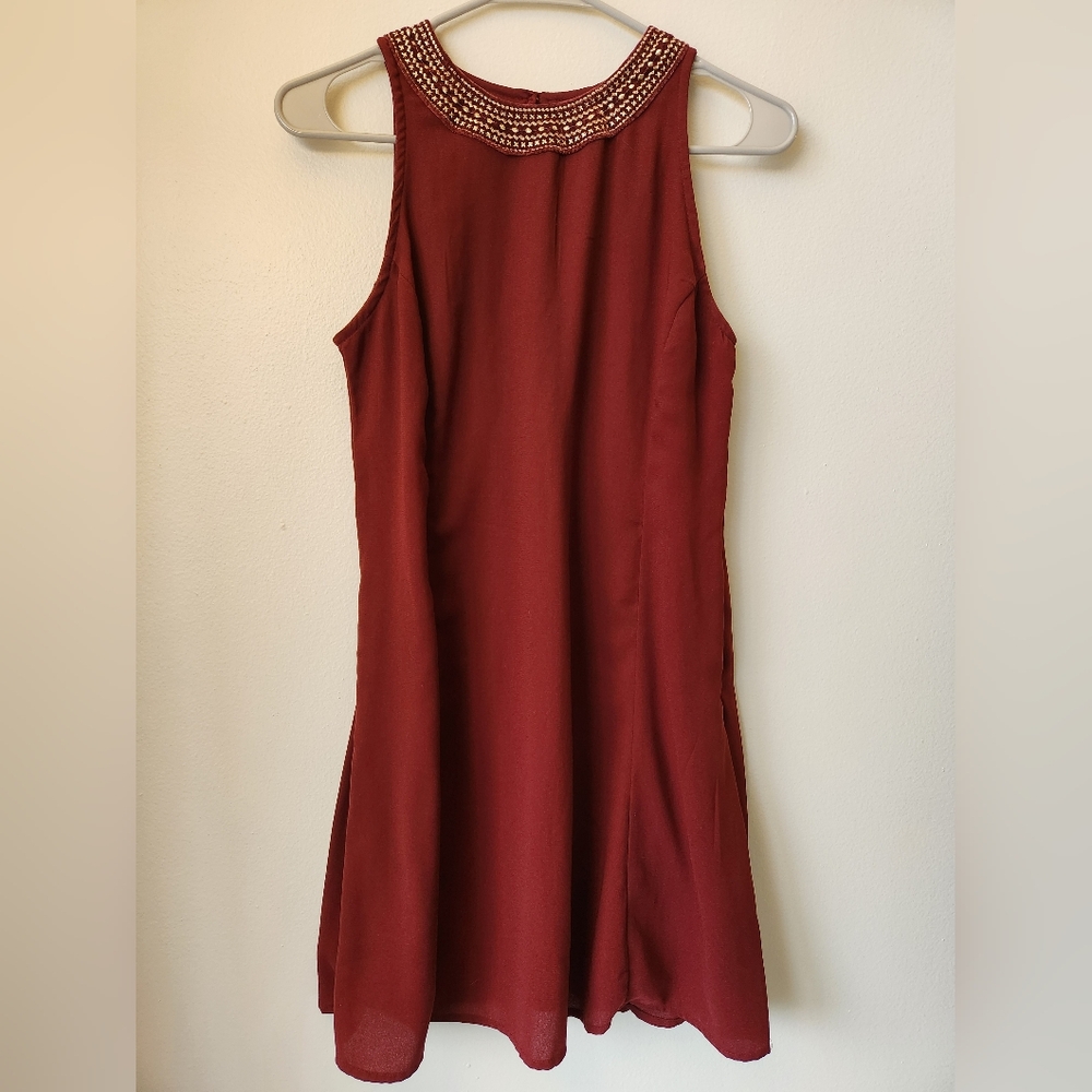 Burgundy Sleeveless Dress